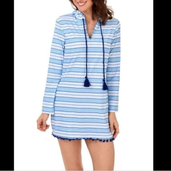 Cabana Life Jewel Bay Stripe Hooded Coverup Size Small NWOT - Picture 1 of 9
